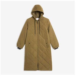 Joe Fresh Women's Quilted Coat, Dark Olive (Size L)